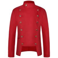 Fantasy European Stage Costume Jacket With Polyester Fabric For Adult Performers XXXL red