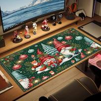 Christmas Gnomes Color Mouse Pad Large Gaming Table Cushion Non-slip Laptop Tablet Big Mousepad XXL Mat Mini PC Playmat With Lock edge 30cmx60cm(11.8x23.6inch) brown