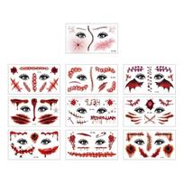 10 Sheets Bloody Makeup Scar Tattoo Sticker Sweatproof Zombie Cosplay Props  Ghost Festival 10 Sheets
