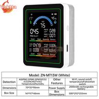 Tuya WiFi 10-in-1 Air Quality Detector CO2 Monitor PM0.3 PM1.0 PM2.5 PM10 Formaldehyde Detector Temperature and Humidity Meter balta