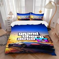 Gta Vi City Bedding 3 Piece Set Hd Print Duvet Cover Pillowcases For Teens Adult Bedroom Decoration Christmas Gift C9211701 180cmx210cm