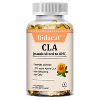 Didacat CLA Softgels, Conjugated Linoleic Acid 80% from Safflower Oil, 1000mg Active CLA, 120 Caps 120 Capsules white