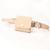 Detachable Multi-Pocket Fanny Pack & Fashion Waistband for Pants, Minimalist All-Match Decorative Belt with Small Pouch chaki