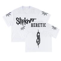 Heretic Mesh Football Jersey Slipknot SlipknotRock Band 3D Full Printed Tops Unisex Hip Hop Street Hockey Fan T-shirts XXXXXL white