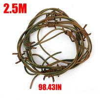 Horror Fake Barbed Wire Blood Pattern Artificial Barb Rope Halloween Haunted House Yard Party Scene Decoration Props Supplies 1pc (Length 2.5 m)
