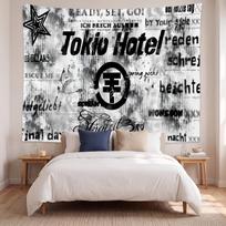 Tokio Hotel (1) Meno kūrinio sieninis gobelenas namų miegamojo svetainės dekoravimui Puiki dovanos idėja 100cmx150cm