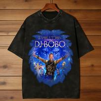 DJ BOBO EVOLUT30N TOUR Washed T-Shirt Male  Vintage Casual T-Shirts Summer Comfortable Popular Tee Shirt Print Oversized Tops L blue