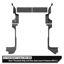 for Tesla Model Y Launch 2025 2026 Juniper Door Sill Strip Guard Protection Second Row Anti-kick Pad TPE Anti Dirt Pad gray