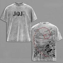 JoJo's Bizarre Adventure Anime Marškinėliai Vyriškiems Drabužiams Vintage Y2k Išskalbti Per dideli Marškinėliai Trumpomis Rankovėmis T-shirt Viršus 6XL gray