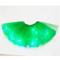 Women Light Up Tutu Skirt LED Party Tulle Tutus Sparkly Ballet Dress Glow Costume Skirts for Adults Wedding Birthday Rave Party 40cm for adults green