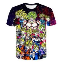 2026 Dragon Ball Licensed 3D Print Family Outfit T-shirt S-6XL 90CM-160CM Anime Trend Goku Vegeta Casual Parent-child Tops 4XL gray