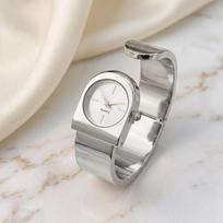 Big Ben Series Round Dial Elegant Half-Open Bangle Wrist Watch for Women gray