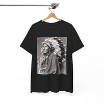 Unisex Cotton Short Sleeve Native American Sitting Bull Indian Tshirt Pride  Unisex Heavy Cotton Tee XXXL black