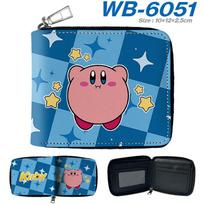 Kirby Short Wallet PU Leather Full Color Cartoon Pattern Zip Coin Purse Pink 1pcs Zipper style