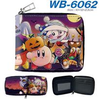 Kirby Short Wallet PU Leather Full Color Cartoon Pattern Zip Coin Purse Pink 1pcs Zipper style