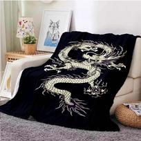 Chinese Dragon or Divine Dragon Fluffy Blanket Flannel Warmth Soft Plush Sofa Dragon Eye Square Throw Blanket Tourist Blanket 100x150cm