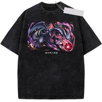 Washed Tee Anime Yu-Gi-Oh Red-Eyes Black Dragon T-shirt Gothic Y2k Washed Oversized T Shirt For Men's Clothing Summer Cotton Tees Tops oversize3 4XL black