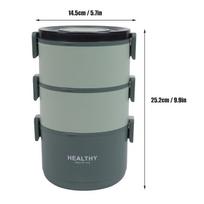 2200ml Thermal Lunch Box Three Layers Food Jar Stackable Insulated Lunch Box  For Office