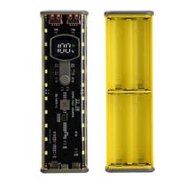 DIY Power Bank Case PD22.5W Powerbank Box 21700 LED Screen Transparent Battery Storage Shell For Mobile Phone Charger black