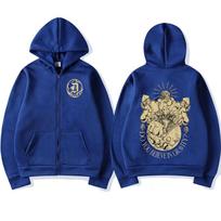 Anime Jojo Bizarre Adventure Zipper Hoodies Dio Brando Manga Zip Up Hooded Sweatshirts Men Women Fashion Casual Pullovers Coats L mėlyna