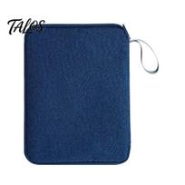 Large Capacity Tablet Sleeve 10.9/12.9-Inch Bag for iPad Portable Splash-proof Slim Case Carrying with Pen Holder Solid Color Protective Briefcase 11 tamsiai mėlyna spalva