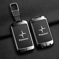 Išmaniojo automobilio nuotolinio rakto dėklas Pilnos odos apsauginis laikiklis Korpusas Volvo Polestar 2 Polestar 3 2023 2024 raktų pakabukui be rakto gray
