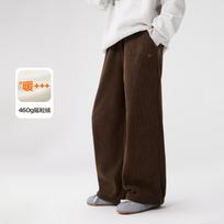 Girls Fleece Lined Corduroy Straight Leg Pants Winter Warm Kids Trousers 170cm ruda