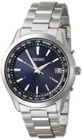 SEIKO SELECTION Solar Radio-Wave World Time Navy Dial 10ATM Waterproof Sapphire Glass Men's SBTM271 gray