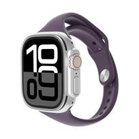 Kūrybiškas pasviręs plonas silikoninis dirželis Apple Watch juostai 46mm 45mm 44mm 41mm 42mm Sportinė apyrankė iwatch serija 11 10 8 7 9 6 5 42-44-45-46-49MM black
