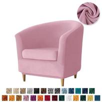 Velvet Bath Tub Armchair Covers Stretch Single Couch Cover Club Sofa Slipcover with Cushion Cover Bar Counter Accent Chair Cover