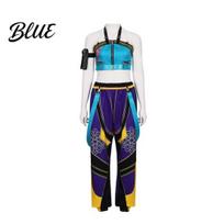 Patogus filmo personažo kostiumas suaugusiems Demono medžiotojų kostiumai moterims Helovino Cosplay Kasdienis drabužių komplektas L blue