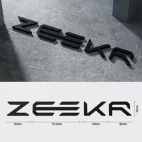 For ZEEKR 001/X/007 Car Emblem Sticker Metallic Satin Blackened Black To Replace Car Logo Black Warrior Tail Emblem Accessories