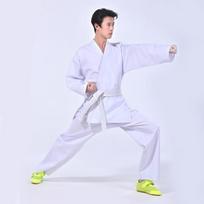 Karate Uniform Set With Belt Embroiderable Martial Arts Training Gi Men Women XXXXL balta