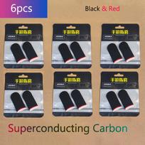 Breathable Gaming Finger Sleeves Anti-Sweat Touch Screen Finger Cots For Mobile Games PUBG/COD Mobile 5 Carbon fiber red 6