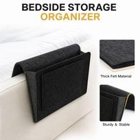 Bedside Storage Hanging Bag for Bedroom Dorm Bunk Bed and Bed Rail One Size juoda