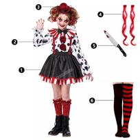 Mergaitei Harlekinės Klounės Kostiumas Klouno Jesterio Karnavalo Cosplay Filmo Veikėjo Klounės Apsirengimo Helovino Kostiumas 4-10 m. S(120) black