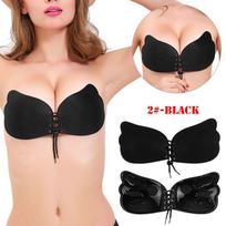 Women Sexy Lingerie Silicone Adhesive Stick On Magical Push Up Invisible Bra For Ultimate Comfort And Support Black Second,A white