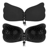 Women Sexy Lingerie Silicone Adhesive Stick On Magical Push Up Invisible Bra For Ultimate Comfort And Support BlackBreathe,C black
