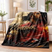 Lewis Hamilton Printed Flannel Blanket Warm Comfort Bed Throw For Indoor Home Decoration 80cmx120cm brown