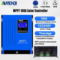 ANENJI 100A MPPT Solar Charging Controller 12V/24V/48V Battery Charger Automatic Maximum Power Tracking Solar Regulator