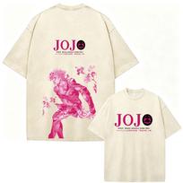 Washed vintage T-shirt from Anime JoJo's Bizarre Adventure Stone Ocean Kujo Jolyne, casual clothing for men and women, t-shirt 1198 M white