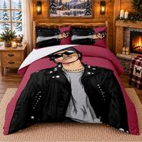 Bruno Mars Pattern Bedding 3Pcs Set Bed Sheet And Pillowcases For Indoor Bedroom 140cmx210cm