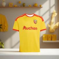 Racing Club De Lens Futbolo Gerbėjo Sportinė Apranga Rungtynių‑Treniruočių Trumpomis Rankovėmis Laisvalaikio Viršutiniai Drabužiai S yellow