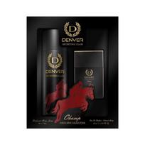 Denver Champ Gift Set - Deodorant 165ML + Perfume 60ML | Long Lasting Fragrance for Men black
