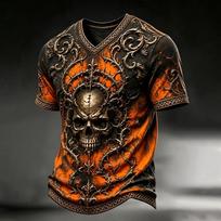 Men's V-Neck T-Shirt with Halloween Print L šafranas