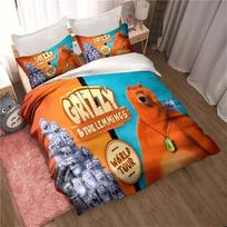 Grizzy and The Lemmings Printed Bed Set Duvet Cover Pillowcase Bedding Set Bed Linen Sheet Quilt Cover Full Queen King Size 70x133cm 2pcs