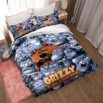 Grizzy and The Lemmings Printed Bed Set Duvet Cover Pillowcase Bedding Set Bed Linen Sheet Quilt Cover Full Queen King Size 70x133cm 2pcs