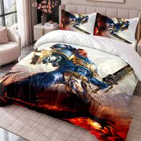 Warhammer 40K 3Pcs Bedding Set Duvet Cover With Two Pillowcases For Bedroom Home Decoration 135cmx200cm white