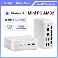 FIREBAT AM02 Mini PC AMD Ryzen 7 H255 16/0GB RAM 512/0GB SSD Windows 11 Mini Desktop Computer 0GB RAM 0GB SSD balta