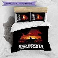 3pcs Red Dead Redemption Design Cover Set - HD Printed Bedding with 1 Cover and 2 Pillowcases - Perfect for Home and Dorm Decor 135cmx200cm